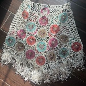 Multicolored Wilsons Leather Maxima Crochet Womens Size L/XL Skirt